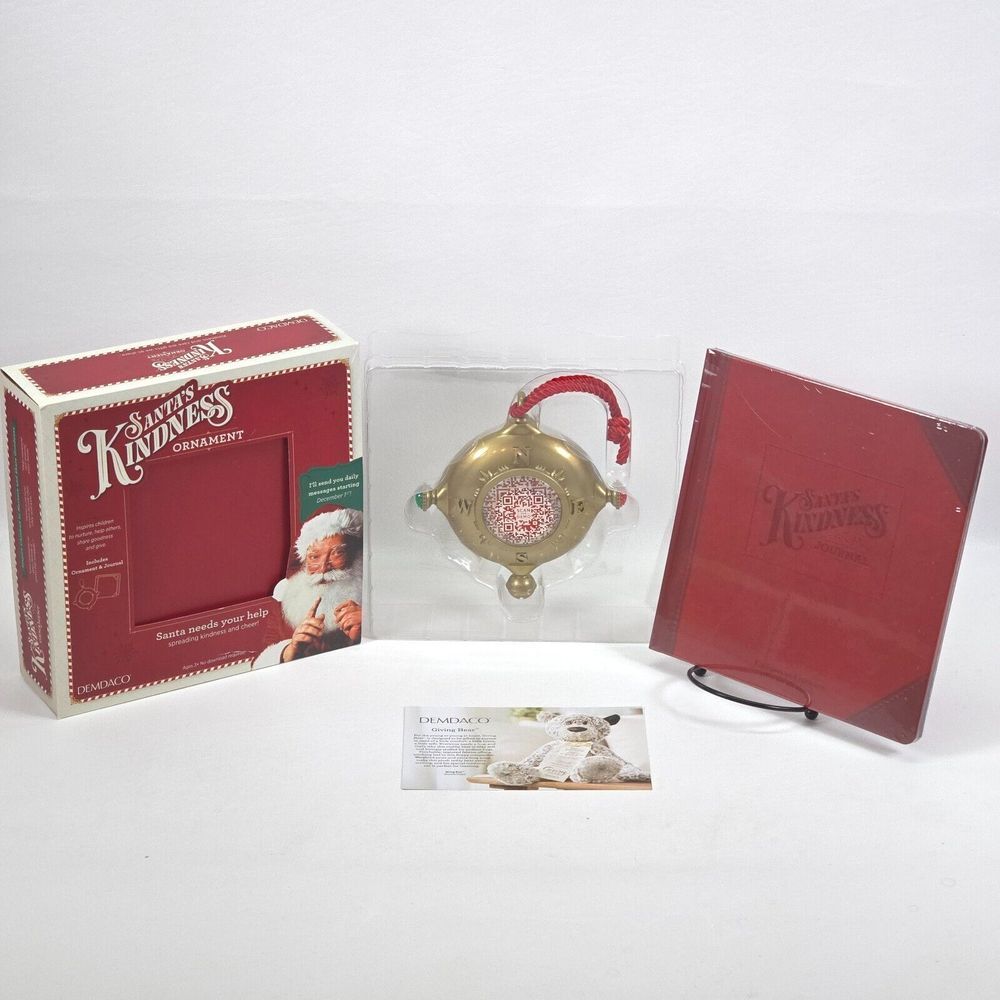 SANTA'S KINDNESS Interactive QR Code Christmas Ornament Writing Journal Set NEW